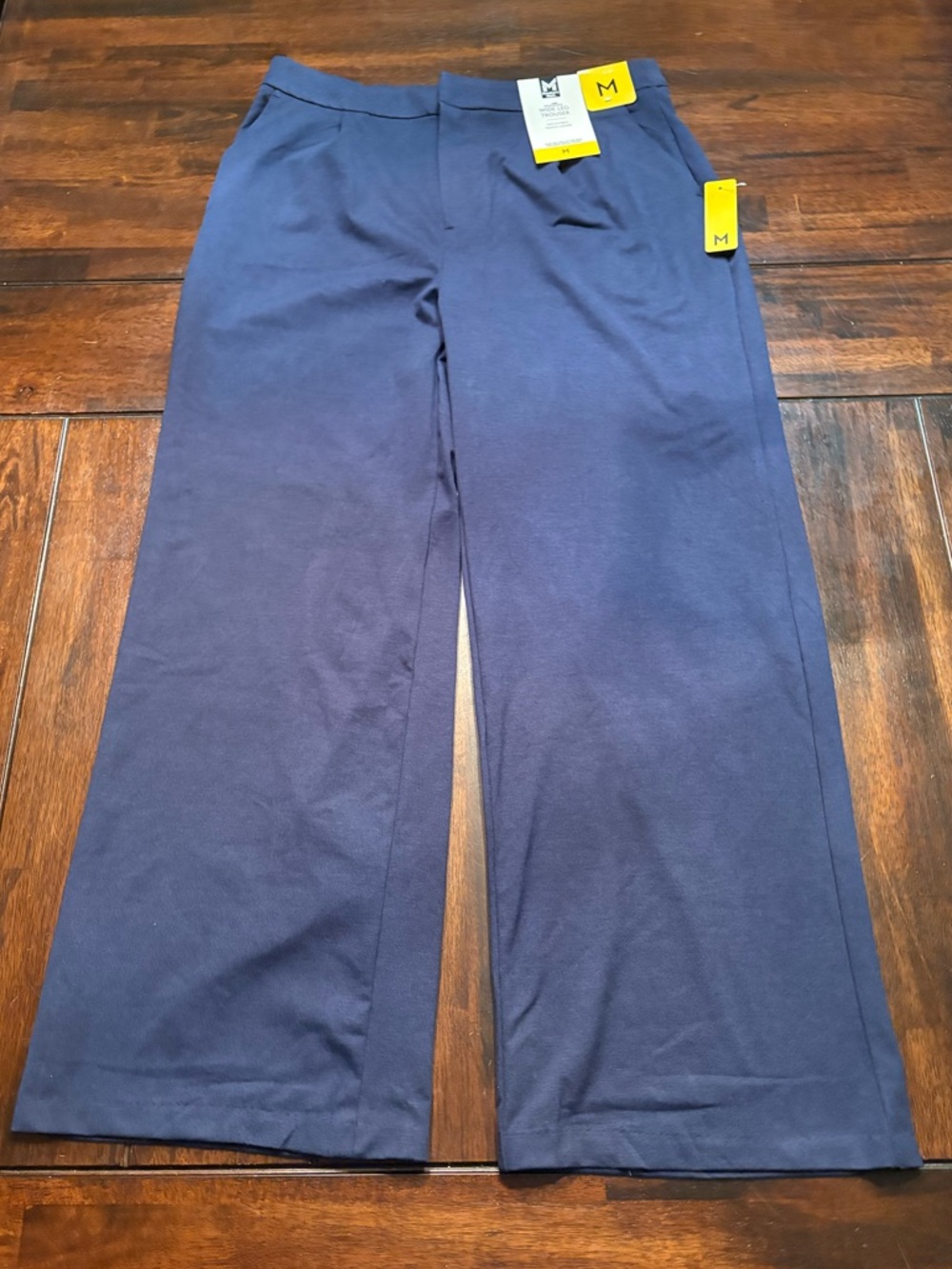 Women’s Navy Wide-Leg Soft Knit Trouser Pants Size Medium